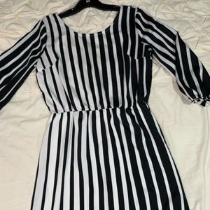 Stripped black and white dress